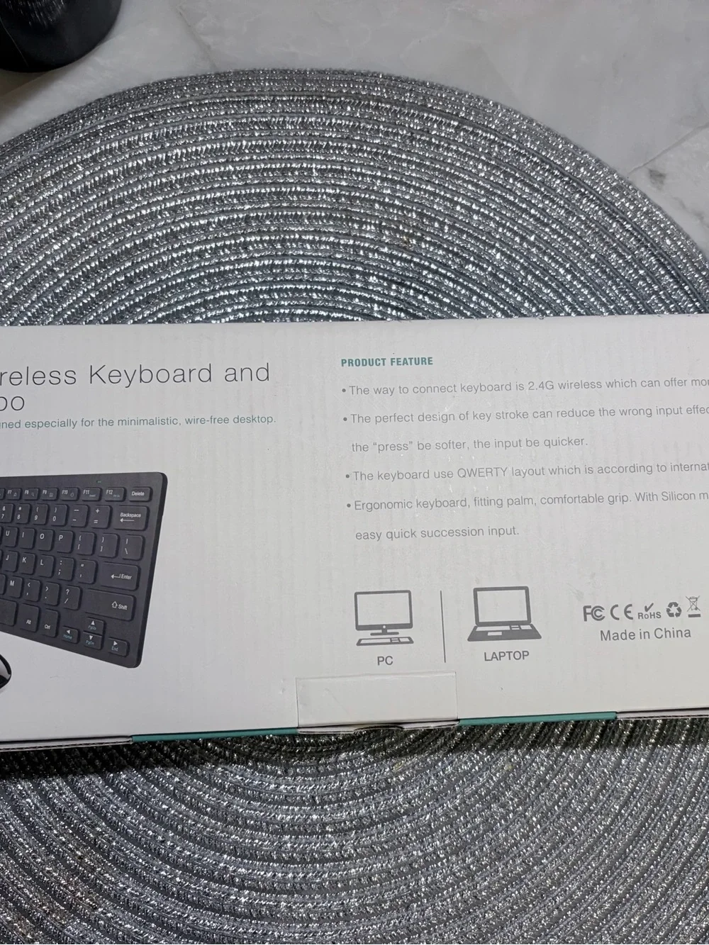 Ultra-thin Wireless Keyboard and Mouse Combo - Black